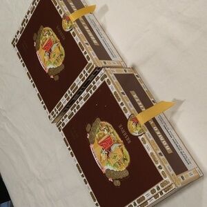 Romeo y Julieta reserve cigar 2 boxes brown 8 1/2"x 6 1/2"x 3 1/4" storage